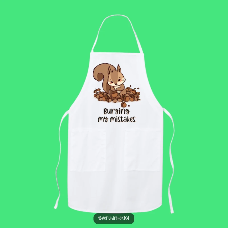 Funny Squirrel Acorn Prep Apron - Humorous Squirrel Chef Gift for Busy Cooks