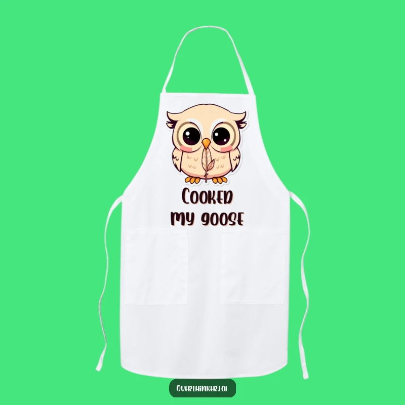 Chef's Funny Kawaii Owl Feather Apron - Perfect Funny Gift for Cooks