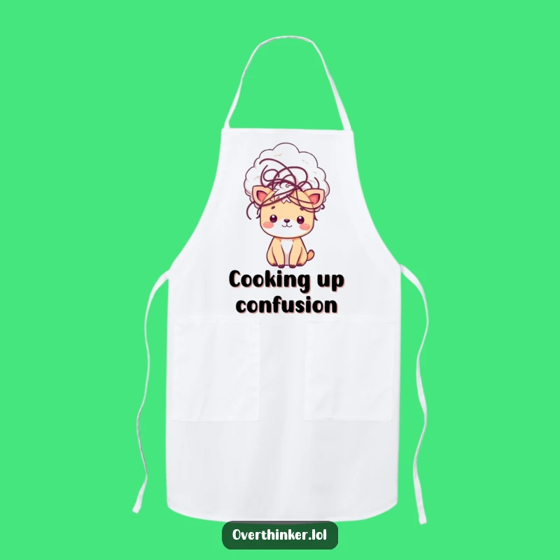 Funny Tangled Thoughts Kawaii Apron: Cute Animal Chef, Perfect Kitchen Funny Gift