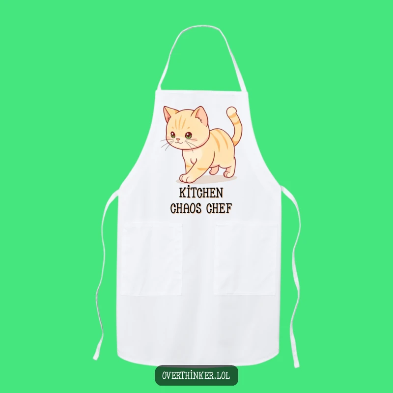 Funny Cat Kitchen Apron: Hilarious Chef's Gear for Anxious Bakers