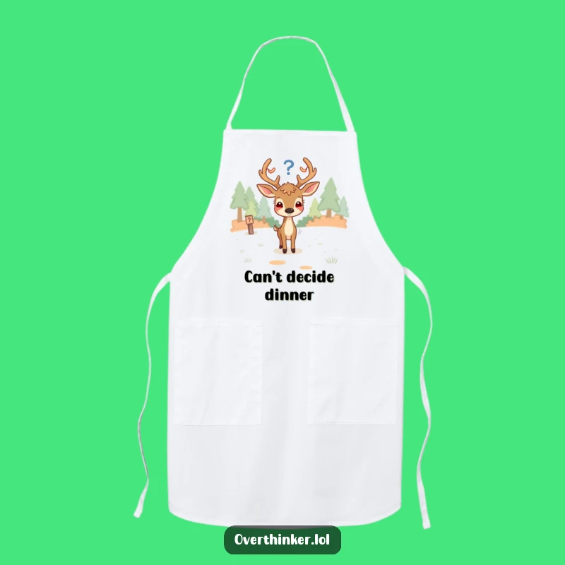 Funny Deer Chef Apron: Overthinking Your Recipes Hilariously