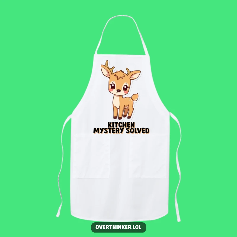 Funny Deer Watching Tail Apron - Whimsical Kitchen Companion Gift