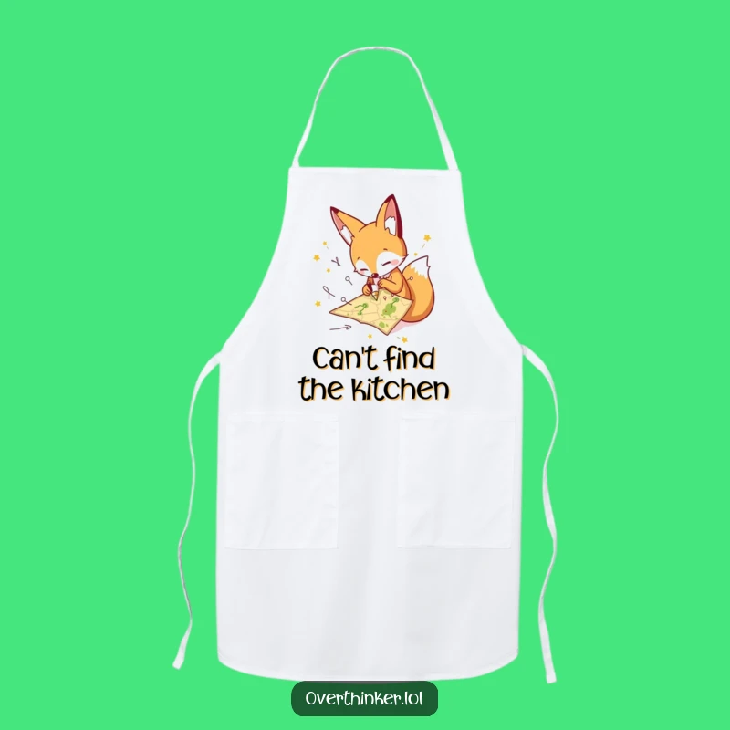 Funny Fox Apron, Kitchen Adventures with a Humorous Navigator
