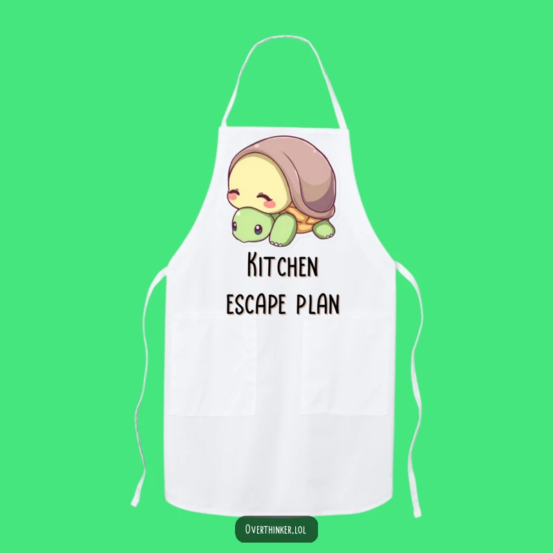 Funny Turtle's Kitchen Shell Apron - Shy Chef's Comfort for a Funny Gift