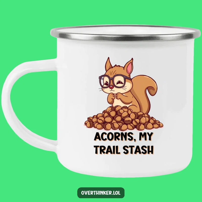 Funny Overthinking Squirrel Camping Mug: Ponder the Wilderness, Your Perfect Funny Gift