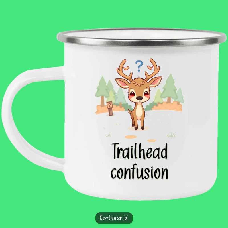 Funny Deer Camping Mug: Overthinking Your Trail with Rustic Charm