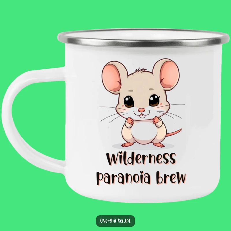 Funny Mouse Danger Camping Mug: Sip Your Vigilance Hilariously!