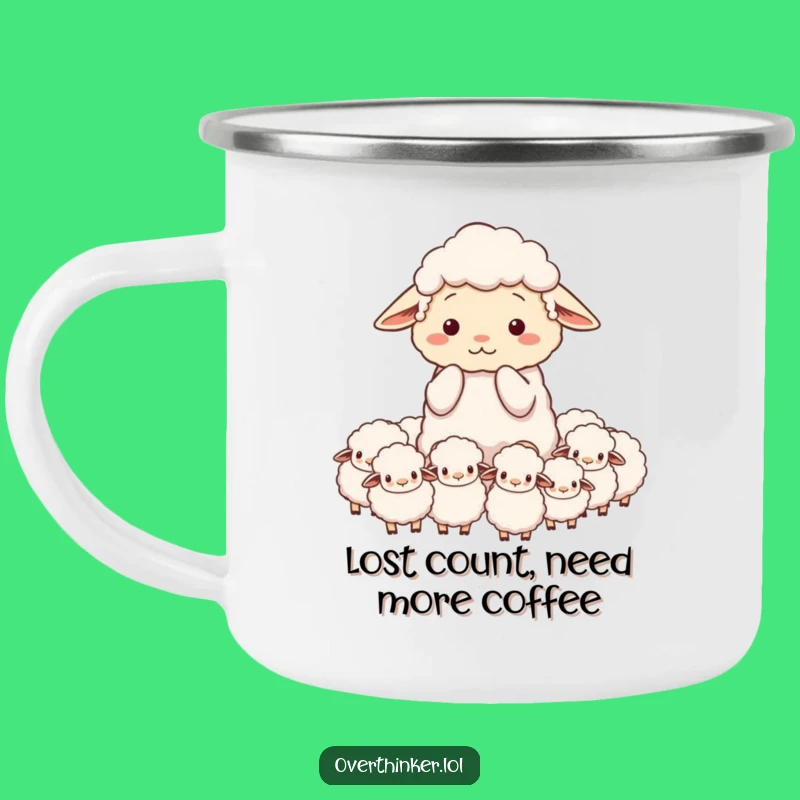 Funny Overwhelmed Sheep Camping Mug - Counting Sheep Adventure Gift!