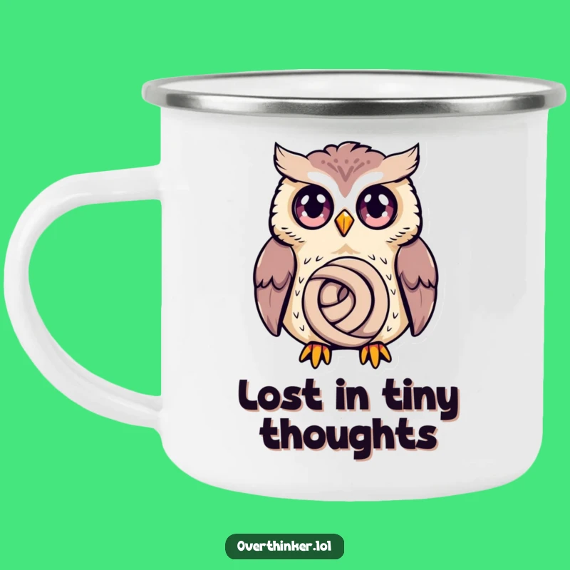 Funny Owl Deep Thought Camping Mug - Rustic Owl Gift for Trail Ponderers