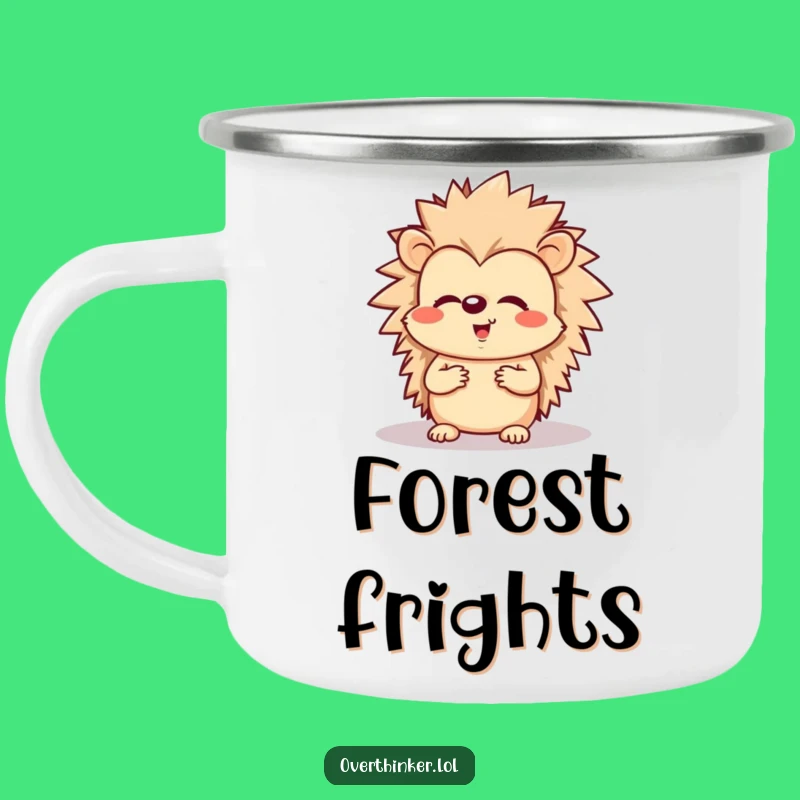 Funny Worried Hedgehog Camping Mug - Adventure Worry Fuel for a Funny Gift