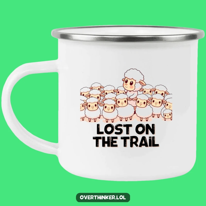 Funny Sheep Counting Camping Mug: Character's Herd Chaos