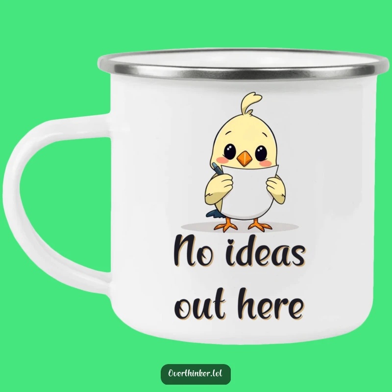 Funny Bird Camping Mug: Overthinking Your Adventures with Artistic Flair