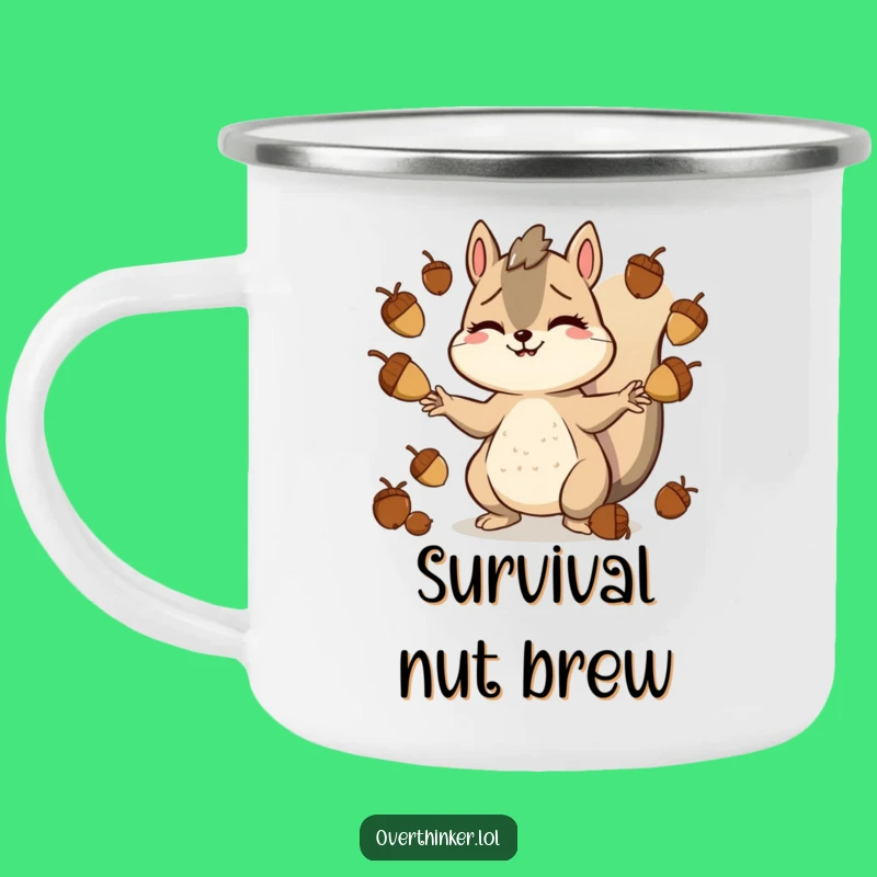 Funny Stressed Squirrel Camping Mug: Acorn Hustle, Your Essential Funny Gift