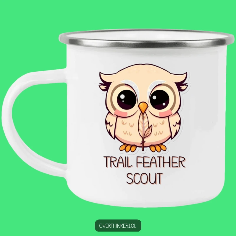 Adventurous Funny Kawaii Owl Feather Camping Mug - Outdoor Funny Gift