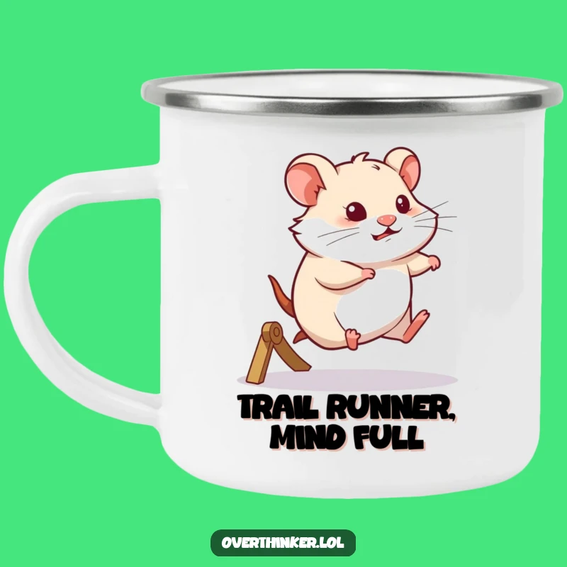 Funny Hamster Camping Mug: Thoughtful Wheel Runner, Outdoor Contemplation