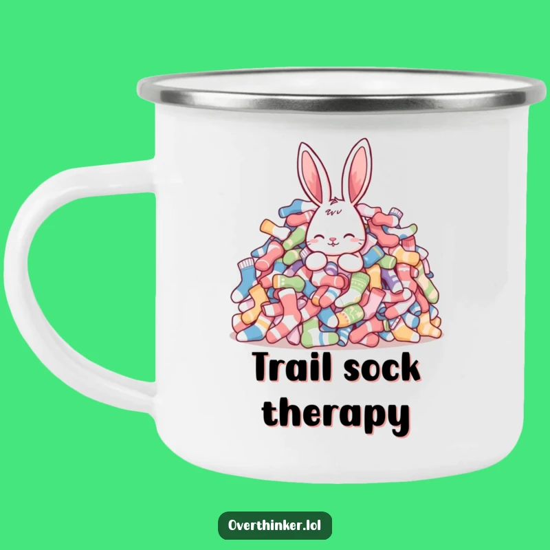 Funny Rabbit Campfire Mug: Humorous Gift for Outdoor Sock Adventures
