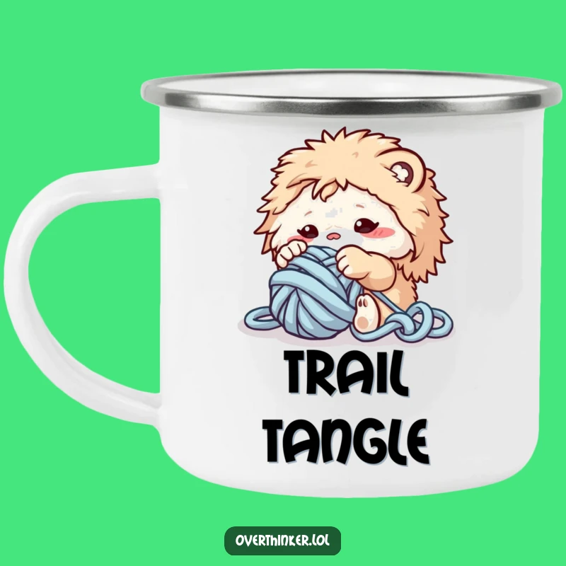 Funny Yarn Creature Camping Mug: Crafty Adventures Gift