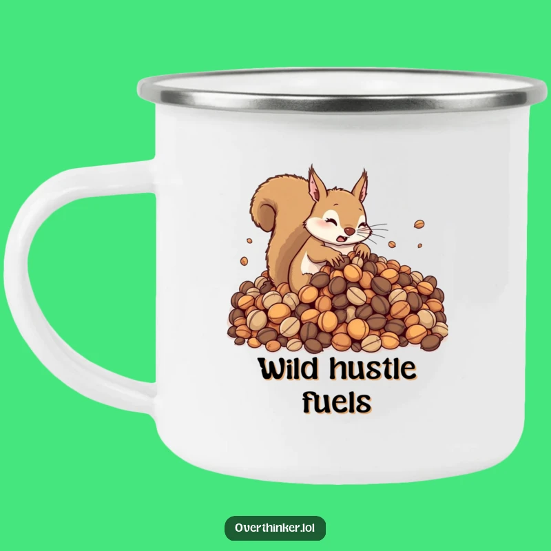 Funny Squirrel Camping Mug: Cute Rodent's Nut Adventure, Outdoor Humor Gift