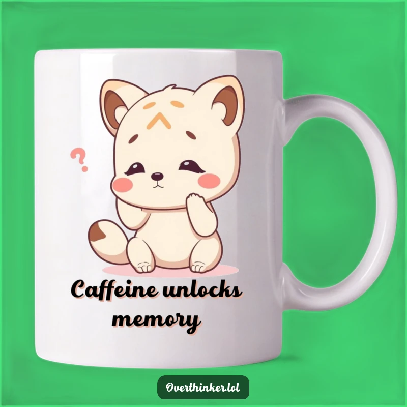 Funny Memory Mug: Animal Character's Head Tap Moment, Hilarious Brain Fog Funny Gift!