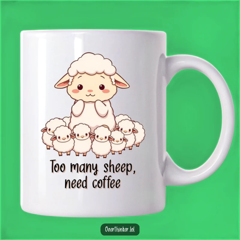 Funny Overwhelmed Sheep Mug - Counting Sheep Humor Gift!