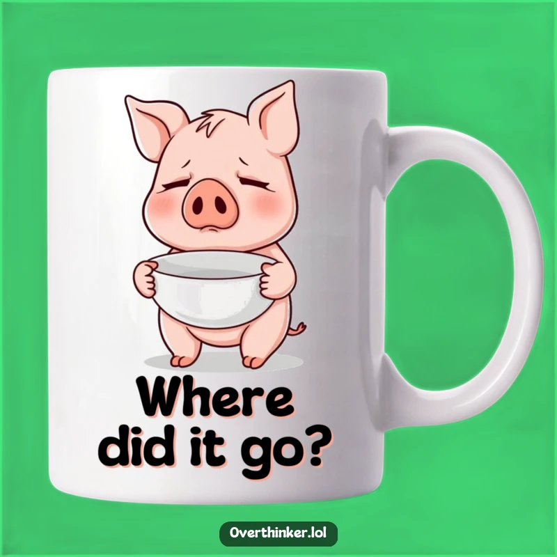 Funny Pig Mug: Empty Bowl Worry, Hungry Humor Sip, Funny Gift