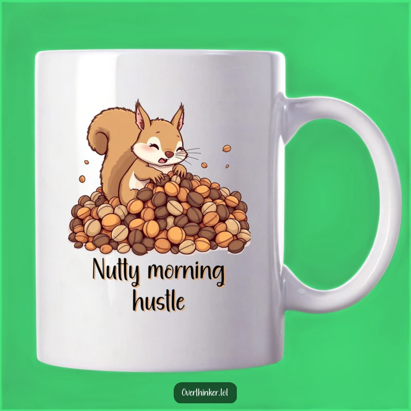Funny Squirrel Nut Chaos Mug: Cute Rodent Organizes Nuts, Perfect Gift Idea