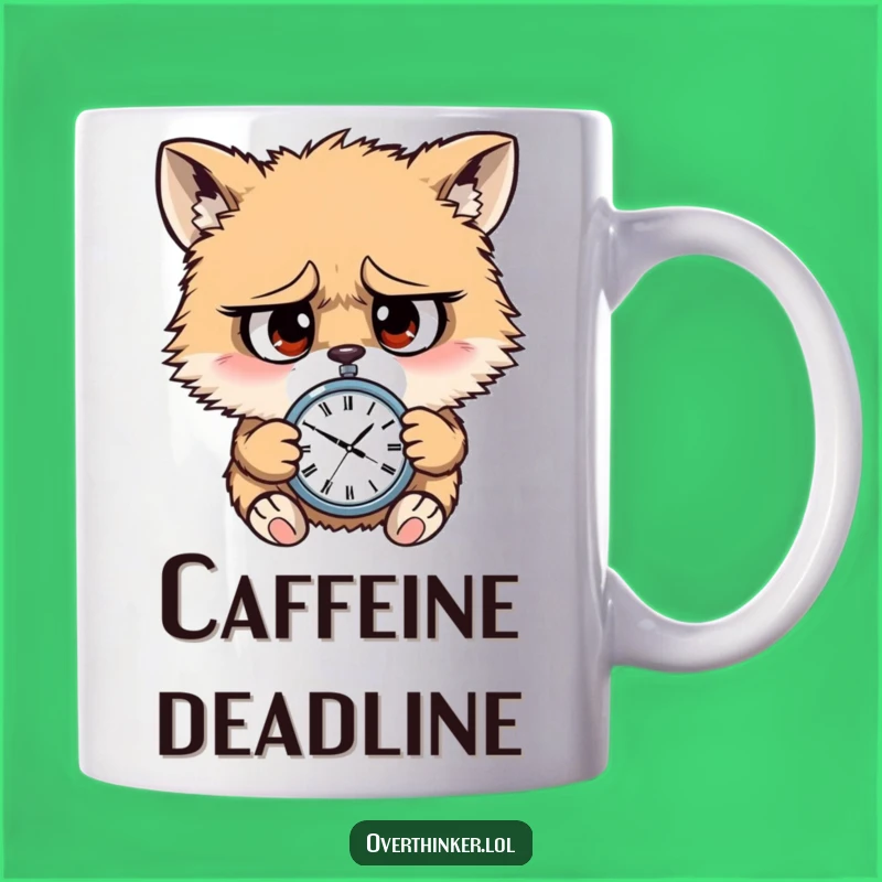 Funny Worried Animal Watch Mug: Always Late Gift for Busy People