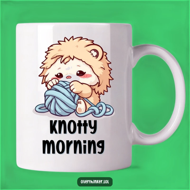 Funny Yarn Tangled Creature Mug: Crafty Chaos Gift for Knitters