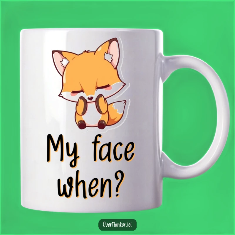 Funny Embarrassed Fox Mug: Character Hides Face in Shame