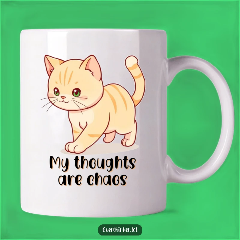 Funny Anxious Cat Pacing Mug: Hilarious Gift for Stressed Feline Lovers