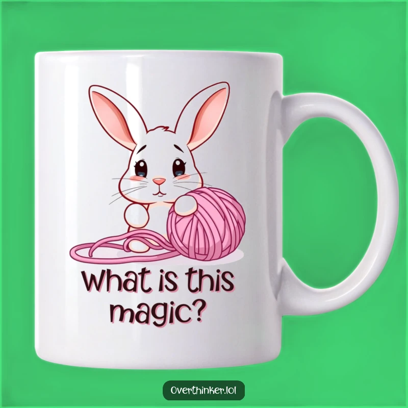 Funny Rabbit Yarn Mug: Confused Critter Makes a Hilarious Gift!