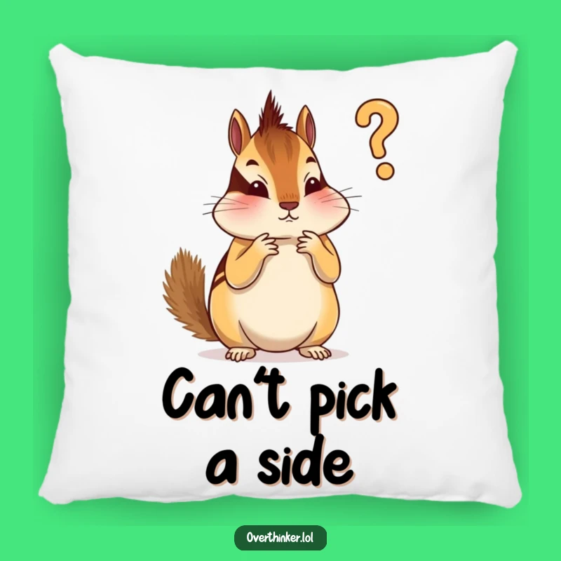 Funny Chipmunk Pillow: Comfy Decor for Overthinking Perfectionists