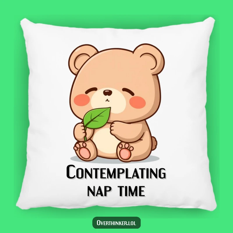 Funny Kawaii Bear Pillow: Cozy Contemplation Corner, Perfect Relaxing Gift