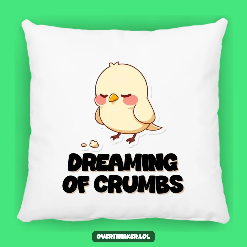 Funny Bird Pillow: Character's Nervous Crumb Comfort