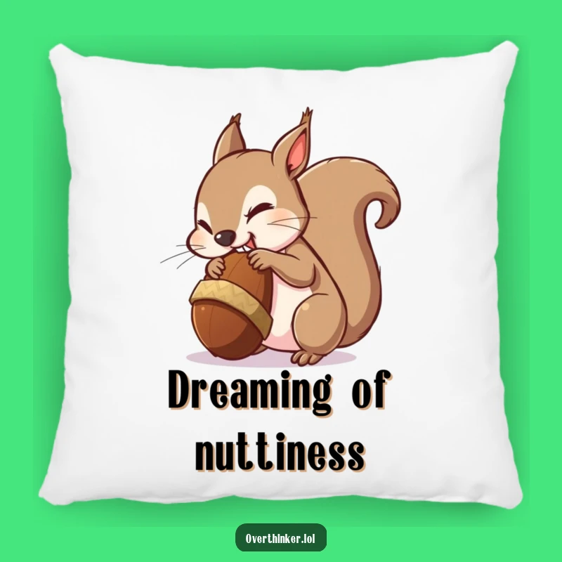 Funny Squirrel Acorn Overload Pillow: Cozy and Comical Stress Relief Cushion