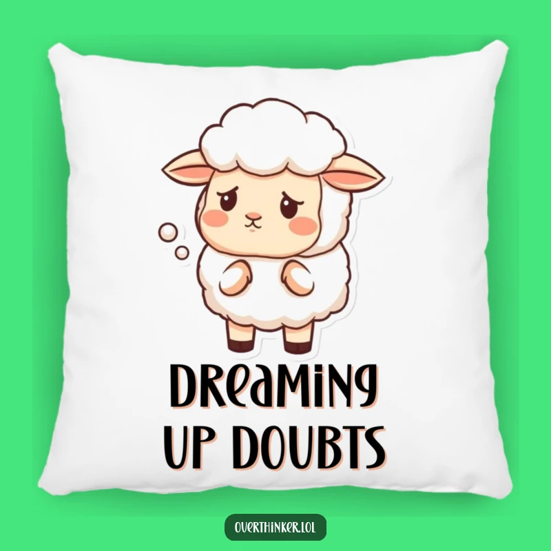 Funny Sheep Cloud Pillow: Cuddle Your Puzzled Thoughts!