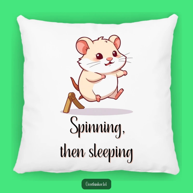 Funny Hamster Pillow: Thoughtful Wheel Runner, Cozy Contemplation Comfort