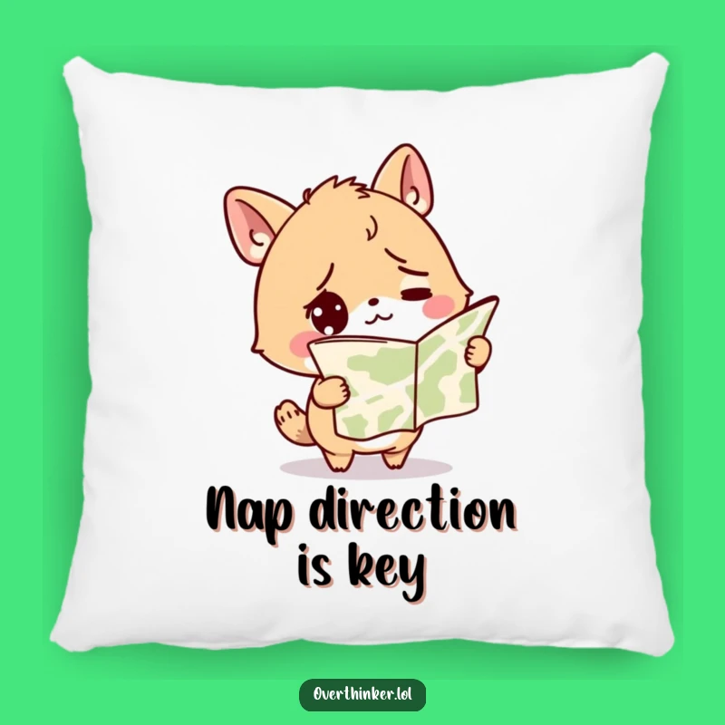 Funny Lost Comfort Pillow: Confused Animal, Map Chaos, Cozy Funny Gift for Relaxation!