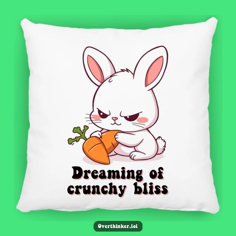 Funny Rabbit Carrot Focus Pillow - Cozy Rabbit Gift for Dedicated Comfort