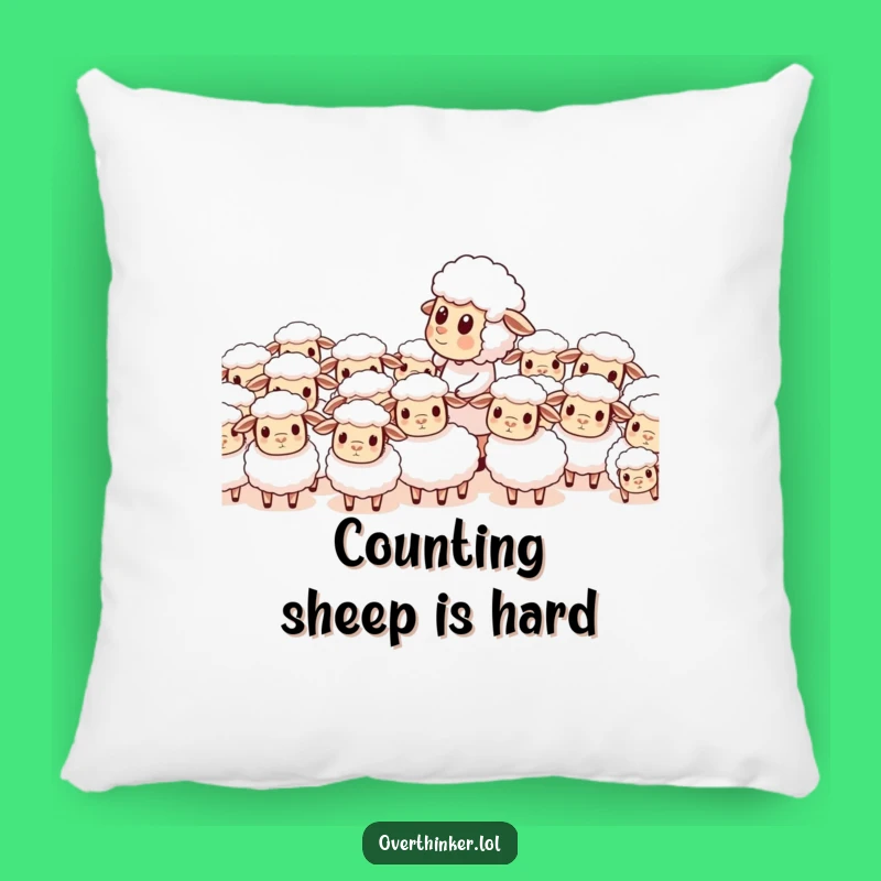 Funny Sheep Pillow: Character's Counting Chaos Comfort