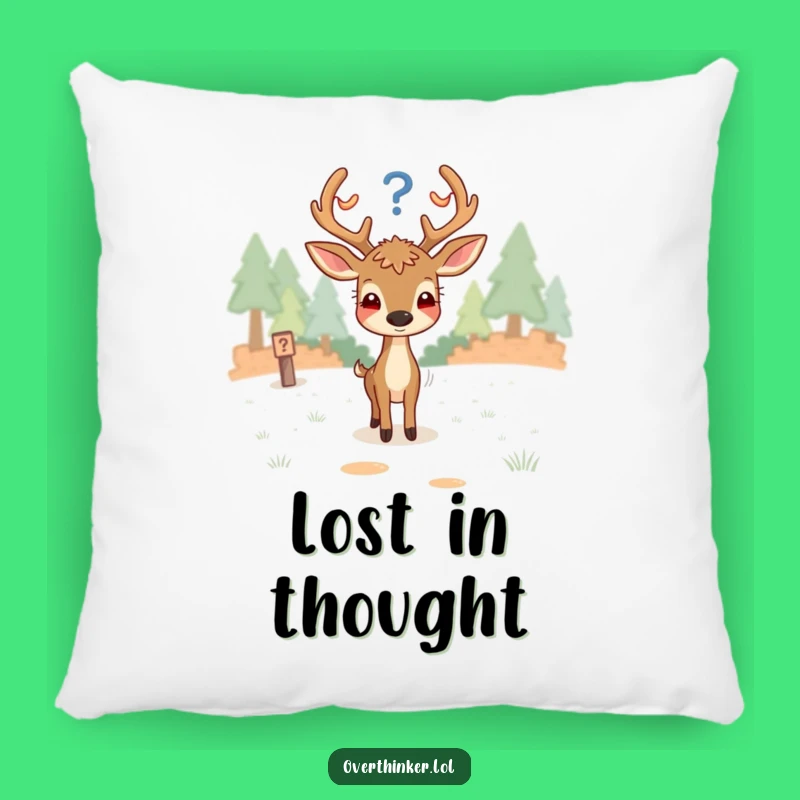 Funny Deer Pillow: Comfy Decor for Overthinking Minds