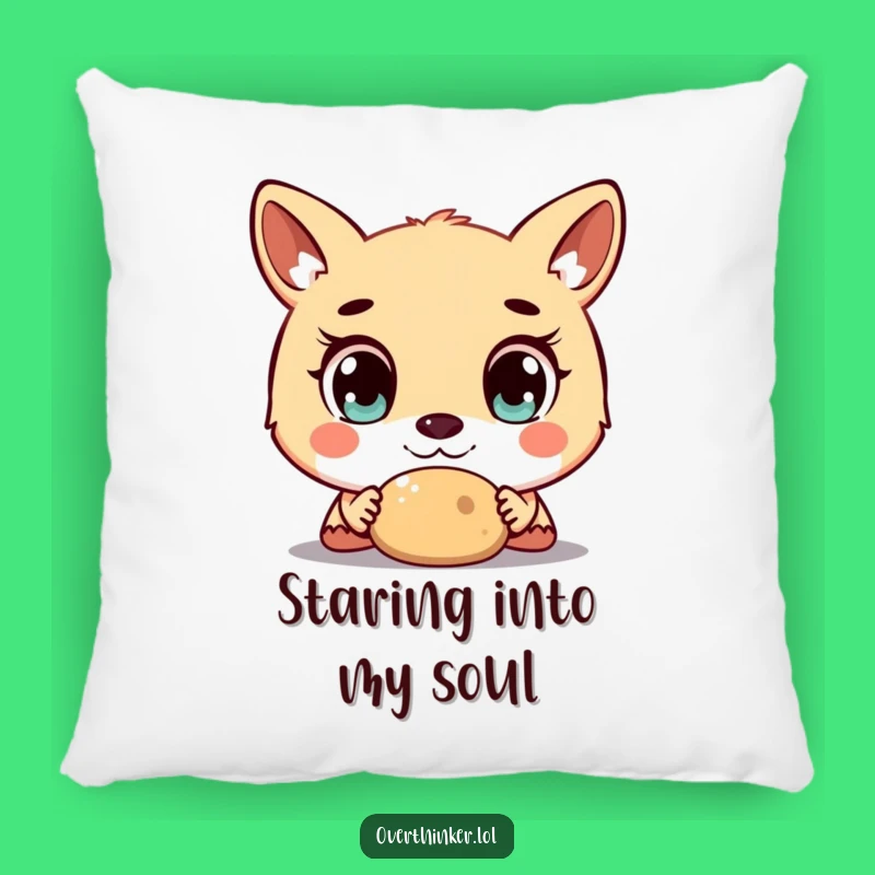 Funny Pillow: Wide-Eyed Animal Stares, Cozy Funny Gift Pillow