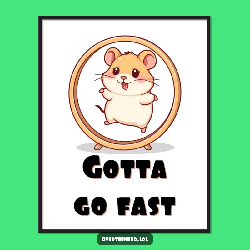 Funny Hamster Digital Art: Life in the Fast Lane Print, A Hilarious Gift