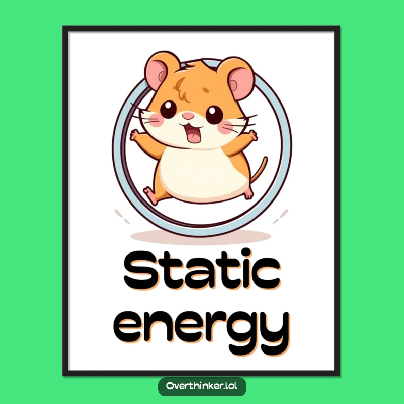 Funny Kawaii Hamster Wheel Digital Print - Instant Humor and Funny Gift
