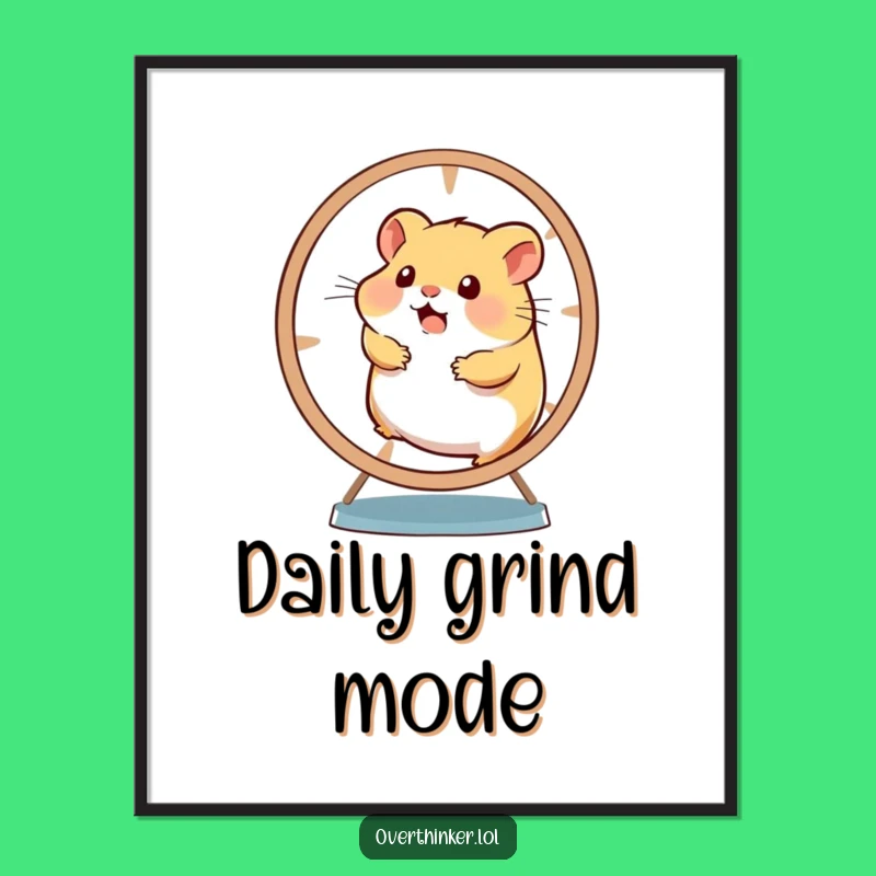 Funny Overwhelmed Hamster Digital Art - Instant Humor Download for a Funny Gift