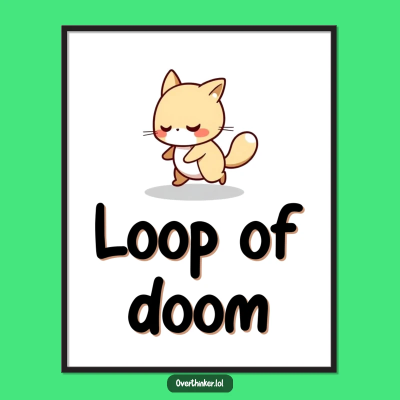 Funny Pacing Animal Digital Art: Contemplative Decor Gift