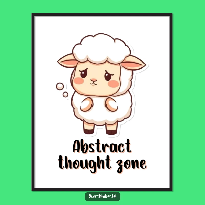 Funny Sheep Cloud Digital Art: Decorate with Hilarious Pondering!