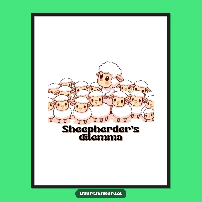 Funny Sheep Counting Digital Art: Character's Herd Chaos