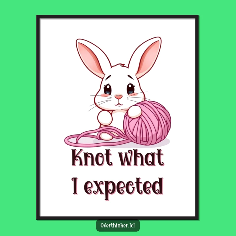 Funny Digital Art: Confused Rabbit Yarn Print!