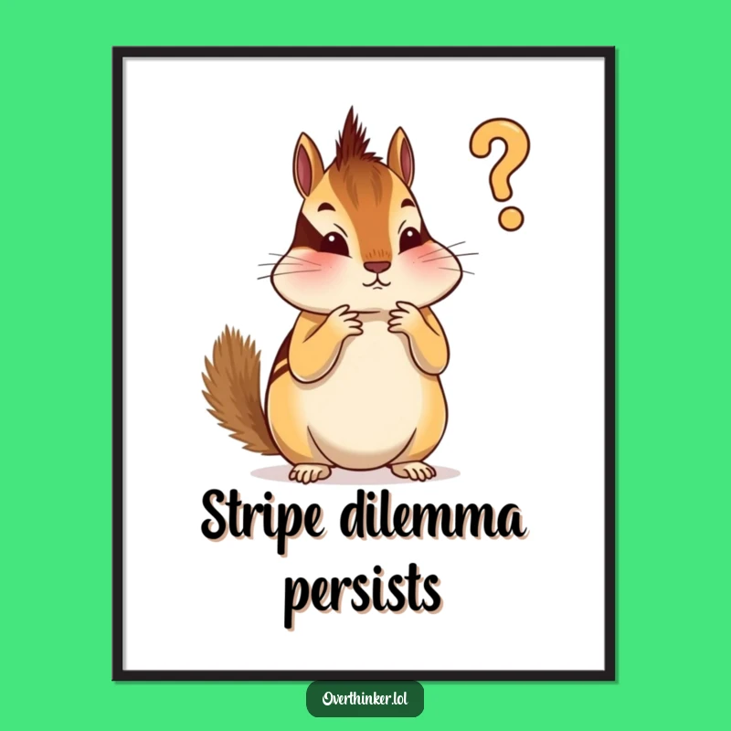 Funny Chipmunk Digital Art: Overthinking Chipmunk's Stripe Strategy for Walls